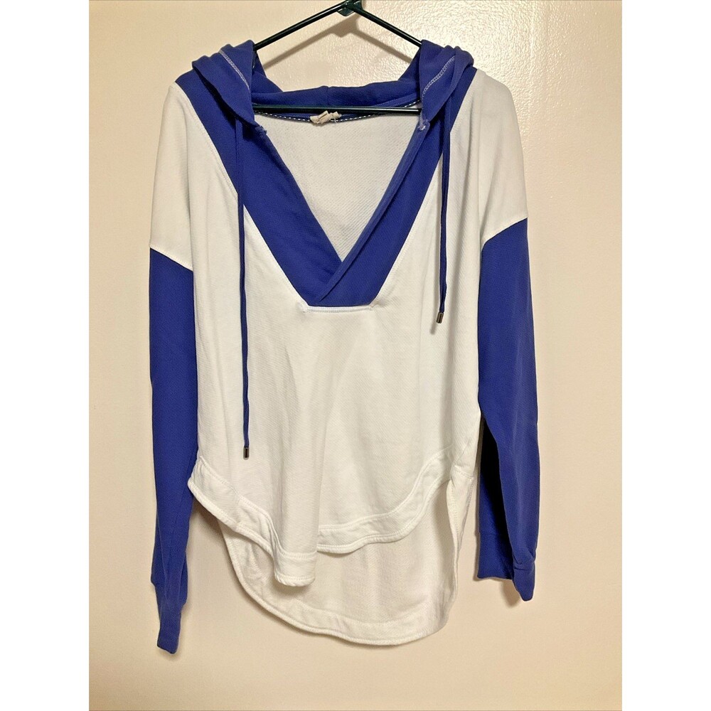 Pilcro Women’s M White Blue Sweatshirt Fashion Designer Lagenlook